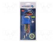 Wrenches set; hex key,spherical; long; 9pcs. HÖGERT TECHNIK