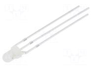 LED; red/blue; 3mm; 40°; Front: convex; 3÷15VDC; No.of term: 3; round OPTOSUPPLY