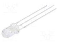 LED; red/blue; 5mm; 30°; Front: convex; 3÷15VDC; No.of term: 3; round OPTOSUPPLY