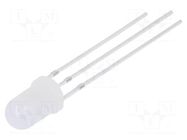 LED; red/blue; 5mm; 30°; Front: convex; 3÷15VDC; No.of term: 3; round OPTOSUPPLY