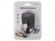 Mouse; black; USB A; optical,wired; 1.35m; No.of butt: 4 GEMBIRD