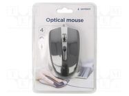 Optical mouse; black,grey; USB A; wired; 1.35m; No.of butt: 4 GEMBIRD