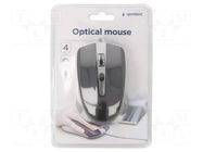 Mouse; black,grey; USB A; optical,wired; 1.35m; No.of butt: 4 GEMBIRD