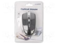 Mouse; black,grey; USB A; optical,wired; 1.35m; No.of butt: 4 GEMBIRD