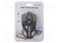 Mouse; black; USB A; laser,wired; DPI change button; 1.8m GEMBIRD
