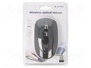 Mouse; black,silver; USB A; wireless,optical; No.of butt: 4; 10m GEMBIRD