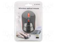 Mouse; black,red; USB A; wireless,optical; No.of butt: 4; 10m GEMBIRD