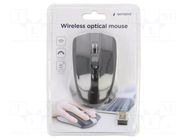 Mouse; black,black gloss; USB A; wireless,optical; No.of butt: 4 GEMBIRD