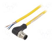 Cable: for sensors/automation; M12; PIN: 4; angled; 10m; plug; 4A MUELLER ELECTRIC