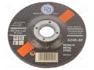 Cutting wheel; Ø: 115mm; Øhole: 22mm; Disc thick: 6.4mm; bulk PG PROFESSIONAL