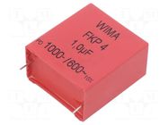 Capacitor: polypropylene; 1uF; 1kV; THT; ±10%; 37.5mm WIMA