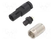 Connector: M9; plug; female; Plating: gold-plated; 125V; 4A; IP67 BINDER