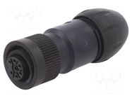 Connector: circular; 250V; 10A; PIN: 7; plug; female; screw terminal BINDER