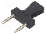 Connector: 2mm banana; stackable safety shunt; black; 10A; 30.4mm STÄUBLI