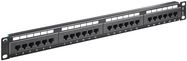 CAT 5e 19-inch (48.3 cm) Patch Panel, 24 Port (1 U), UTP, black - UTP unshielded, black