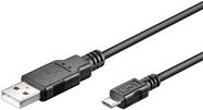 USB 2.0 Hi-Speed Cable, black, 3 m - USB 2.0 male (type A) > USB 2.0 micro male (type B)
