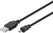 USB 2.0 Hi-Speed Cable, Black, 1.8 m - USB 2.0 male (type A) > USB 2.0 Mini male (Type B, 8-Pin)