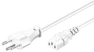 IEC Cord Switzerland, 2 m, White, 2 m - Swiss male (type J, SEV 1011) > Device socket C13 (IEC connection)