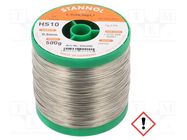 Soldering wire; tin; Sn96,3Ag3,7; 0.5mm; 0.5kg; lead free; reel STANNOL
