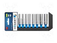 Wrench-set; 6-angles,socket spanner; 1/4"; long; 8pcs. HÖGERT TECHNIK