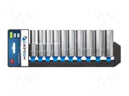 Wrench-set; 6-angles,socket spanner; Mounting: 1/2"; long; 10pcs. HÖGERT TECHNIK