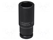 Socket; 6-angles,socket spanner,impact; HEX 23mm; 1/2"; long HÖGERT TECHNIK