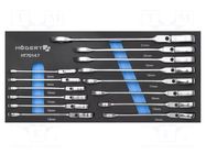 Wrench-set; combination spanner,with joint; 14pcs. HÖGERT TECHNIK