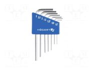 Wrench-set; hex key; Chrom-vanadium steel; 7pcs. HÖGERT TECHNIK