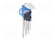 Wrench-set; hex key; Chrom-vanadium steel; long; 9pcs. HÖGERT TECHNIK