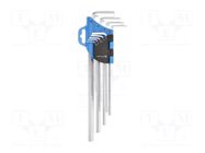 Wrench-set; hex key; Chrom-vanadium steel; long; 9pcs. HÖGERT TECHNIK