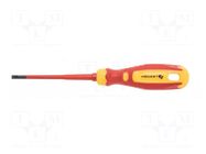 Screwdriver; slim; insulated; slot; SL 3; 100mm; 1kVAC HÖGERT TECHNIK