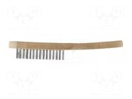 Brush; wire; steel; wood; 290mm; Number of rows: 4 HÖGERT TECHNIK
