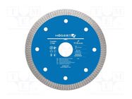 Cutting diamond wheel; Ø: 115mm; Øhole: 22.2mm; Disc thick: 1.2mm HÖGERT TECHNIK