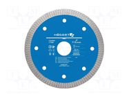 Cutting diamond wheel; Ø: 115mm; Øhole: 22.2mm; Disc thick: 1.2mm HÖGERT TECHNIK