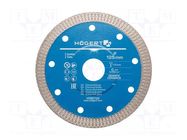 Cutting diamond wheel; Ø: 125mm; Øhole: 22.2mm; Disc thick: 1.2mm HÖGERT TECHNIK