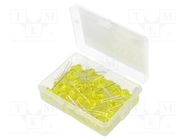 Kit: LED; THT; 8mm; 50pcs; yellow; 3÷15V; plastic box; 8mA; 30° OPTOSUPPLY
