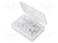 Kit: LED; THT; 8mm; 50pcs; white warm; 3÷15V; plastic box; 7.5mA; 60° OPTOSUPPLY