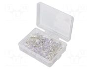 Diode: LED-kit; THT; 8mm; 50pcs; white warm; 3÷15VDC; plastic box OPTOSUPPLY