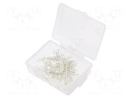 Kit: LED; THT; 3mm; 50pcs; white cold; plastic box; 7.5mA; 30° OPTOSUPPLY