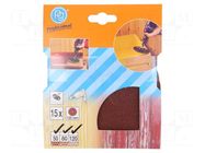 Sanding plate; Ø125mm; 15pcs. PG PROFESSIONAL