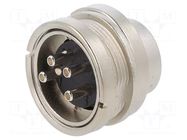 Connector: M16; socket; male; PIN: 4; 6A; 150V; soldering; straight BINDER