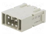 Connector: HDC; module; male; MIXO; PIN: 5; 16A; 400V; with contacts ILME