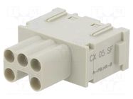 Connector: HDC; module; female; MIXO; PIN: 5; 16A; 400V; Modules: 1 ILME