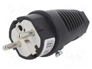 Connector: AC supply; male; plug; 2P+PE; 250VAC; 16A; Colour: black PCE