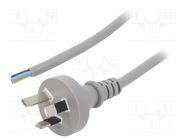 Cable; 3x1mm2; AS/NZS 3112 (I) plug,wires; PVC; 5m; grey; 10A; 250V LIAN DUNG