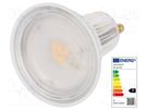LED lamp; warm white; GU10; 230VAC; 620lm; P: 6.9W; 120°; 2700K ams OSRAM