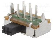 Switch: slide; Pos: 2; DPDT; 0.3A/30VDC; ON-ON; THT; Rcont max: 20mΩ E-SWITCH