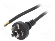 Cable; 3x0.75mm2; AS/NZS 3112 (I) plug,wires; PVC; 1m; black; 10A LIAN DUNG