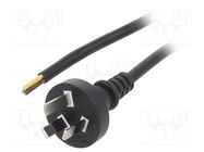 Cable; 3x1mm2; AS/NZS 3112 (I) plug,wires; PVC; 5m; black; 10A LIAN DUNG