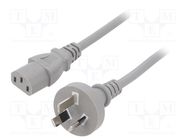 Cable; 3x1mm2; AS/NZS 3112 (I) plug,IEC C13 female; PVC; 1m; grey LIAN DUNG